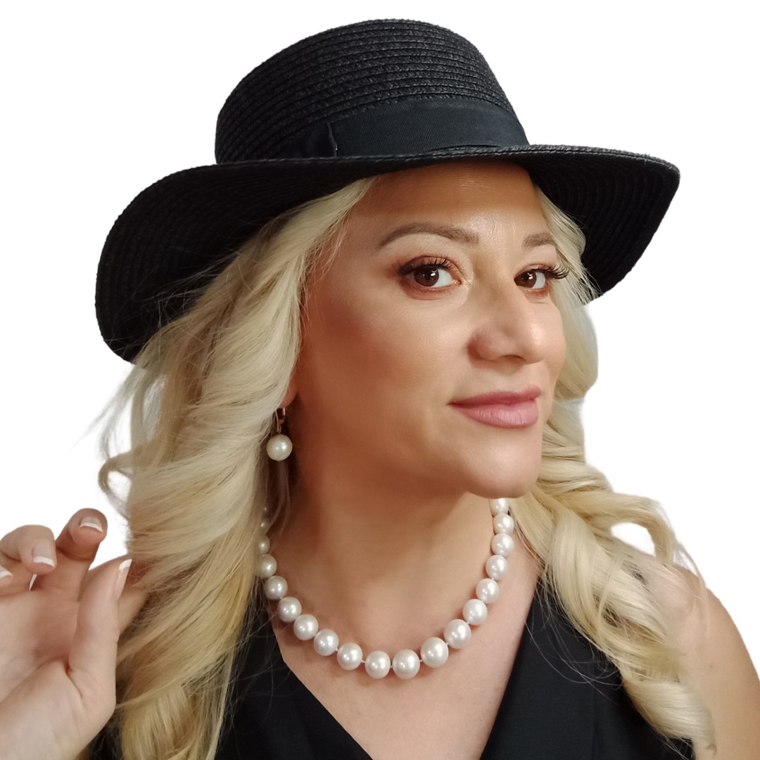 Colier cu Perle Naturale Edison Albe 11,5–14,5 mm, Aur Galben 14K, Model cu Zâmbet Lateral